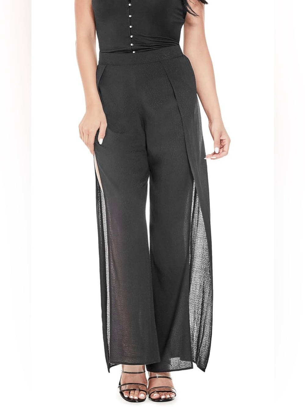 GUESS Womens Nicci Split Front Palazzo Pants sz S